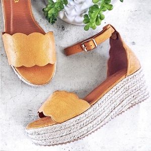 Shoes - Scalloped Espadrille Wedge Flatform Sandal Shoes - Scalloped Espadrille Wedge Flatform Sandal